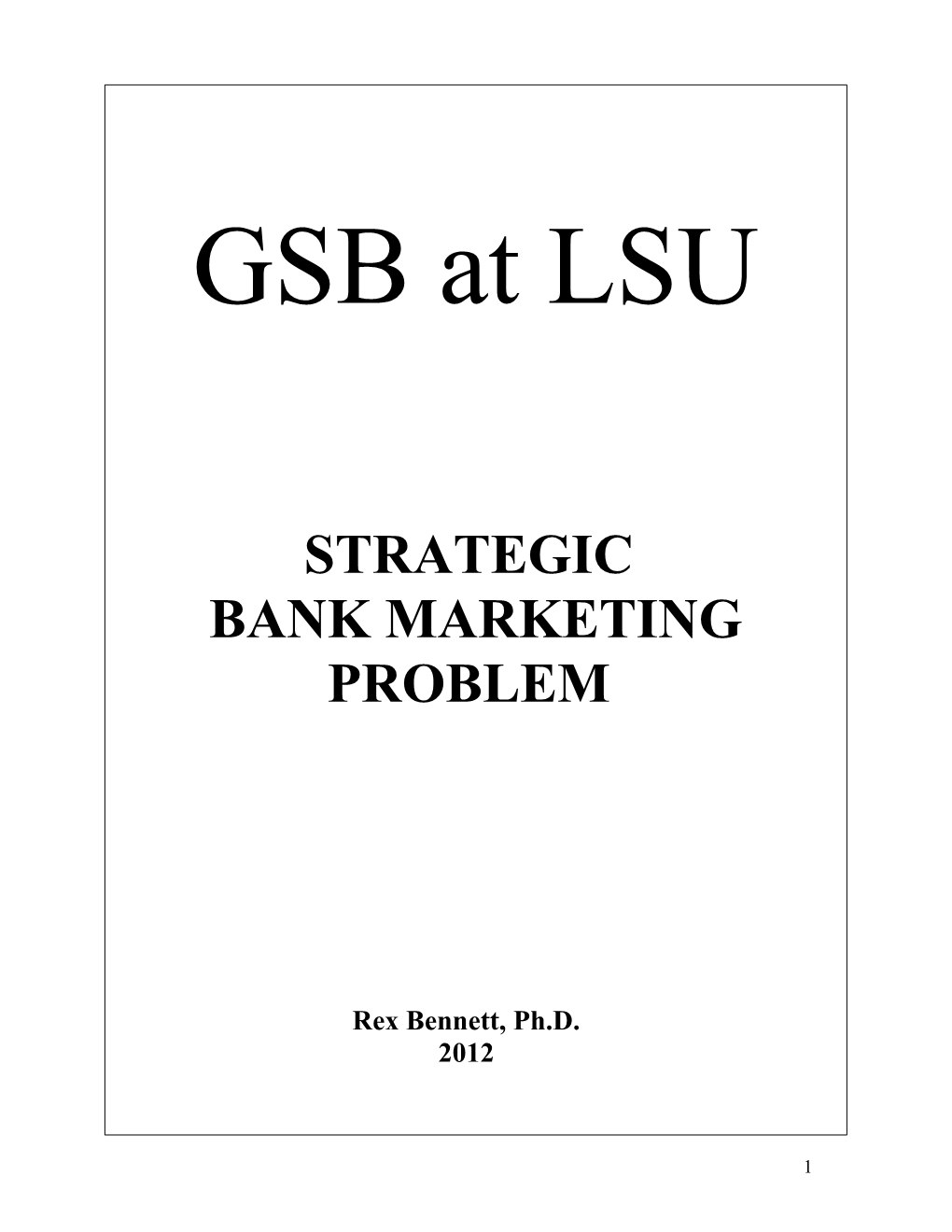 Strategic Marketing Problem