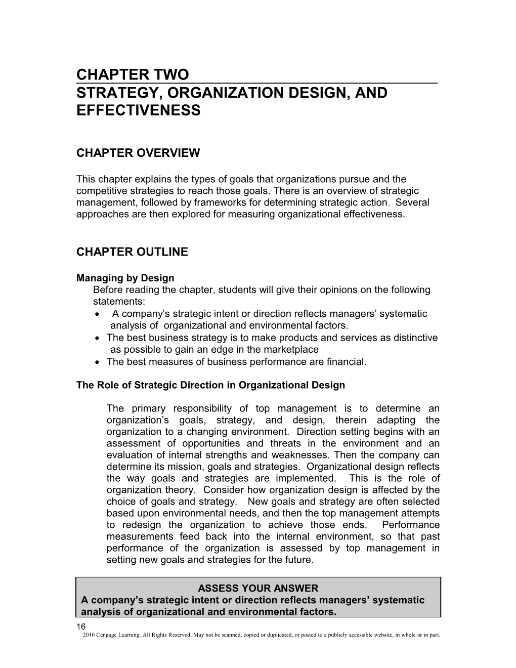 Strategy, Organization Design,And Effectiveness