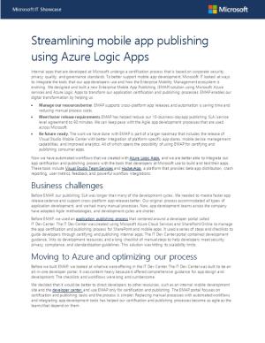 Streamlining Mobile App Publishing Using Azure Logic Apps