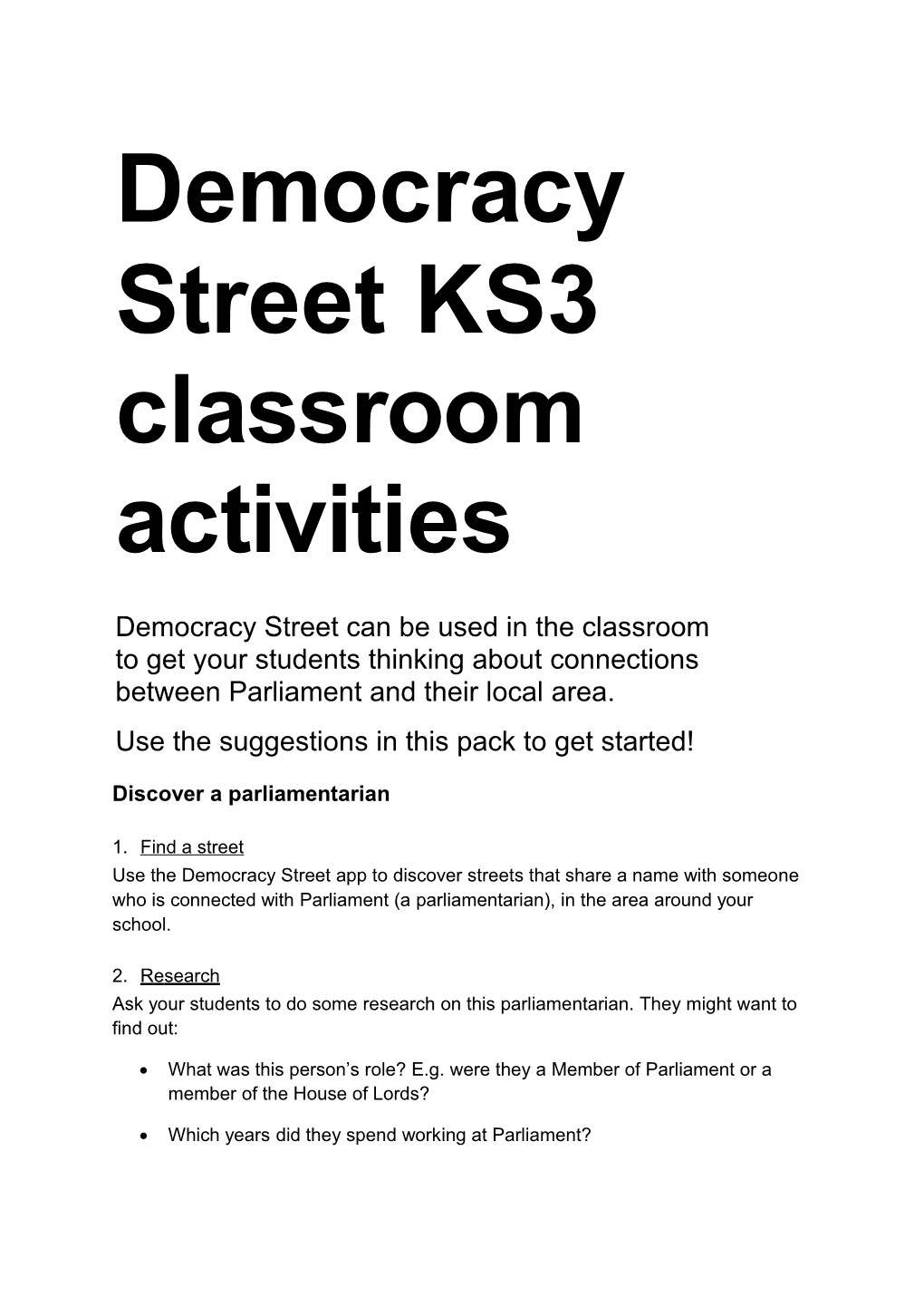 Streetks3 Classroom Activities