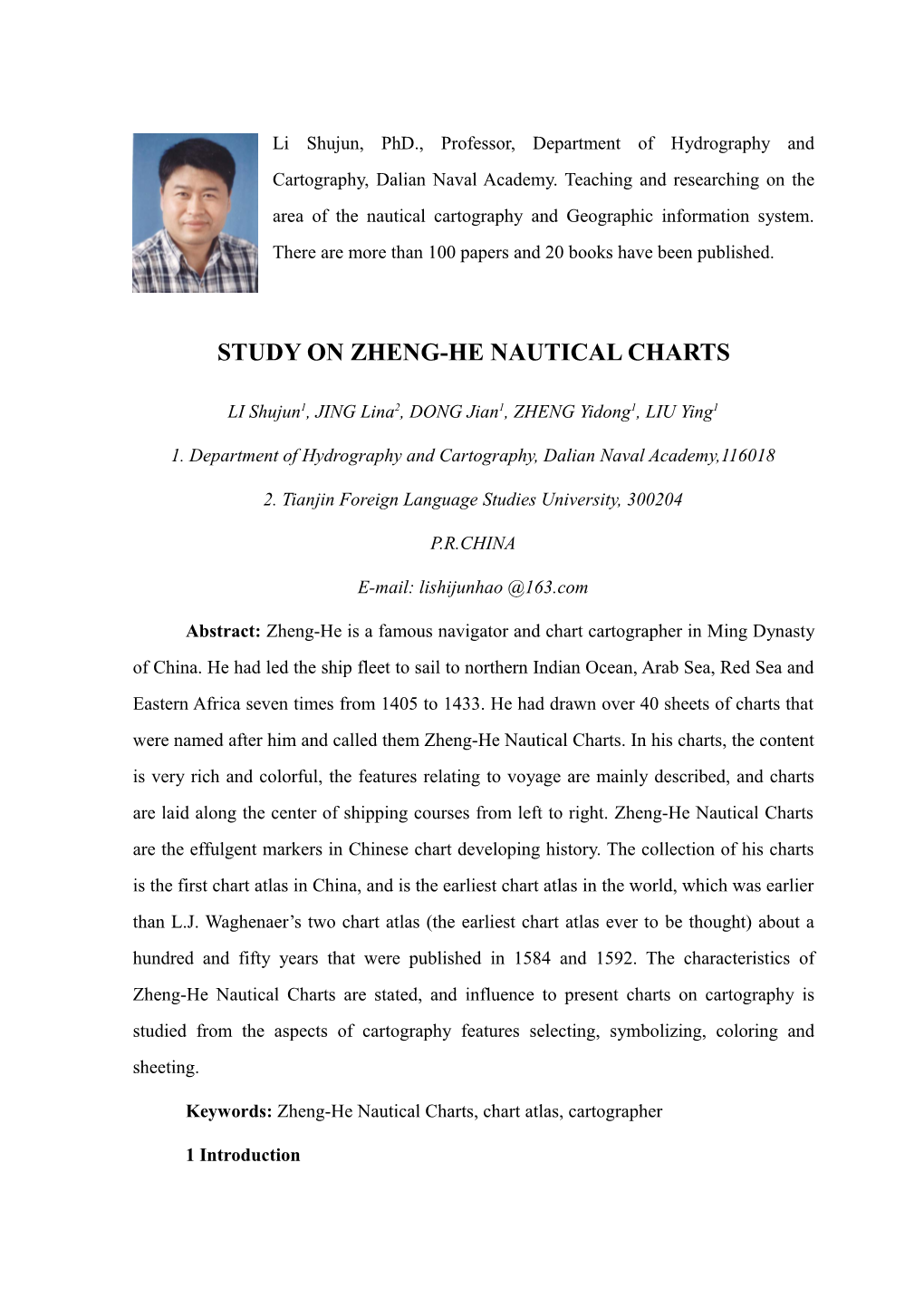 Study on Zheng-He Nautical Charts