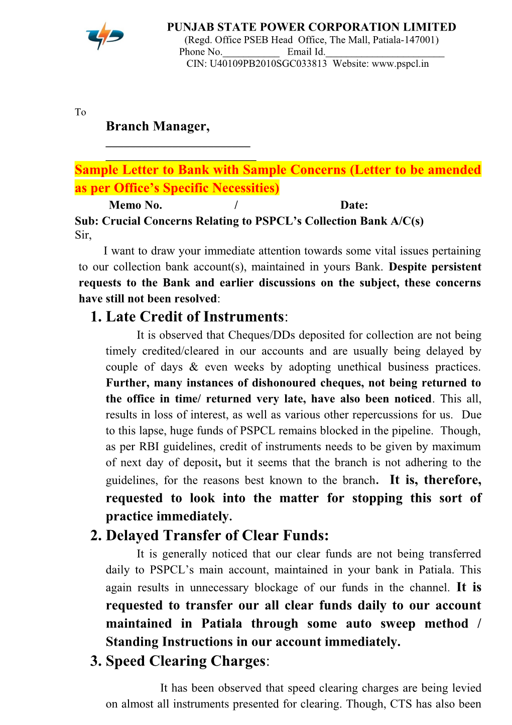 Sub: Crucial Concerns Relating Topspcl S Collection Bank A/C(S)
