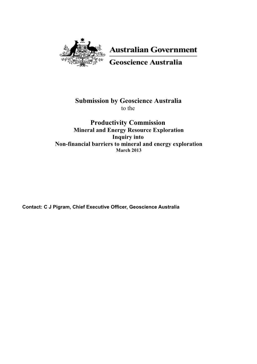 Submission 6 - Geoscience Australia - Mineral and Energy Resource Exploration Public Inquiry