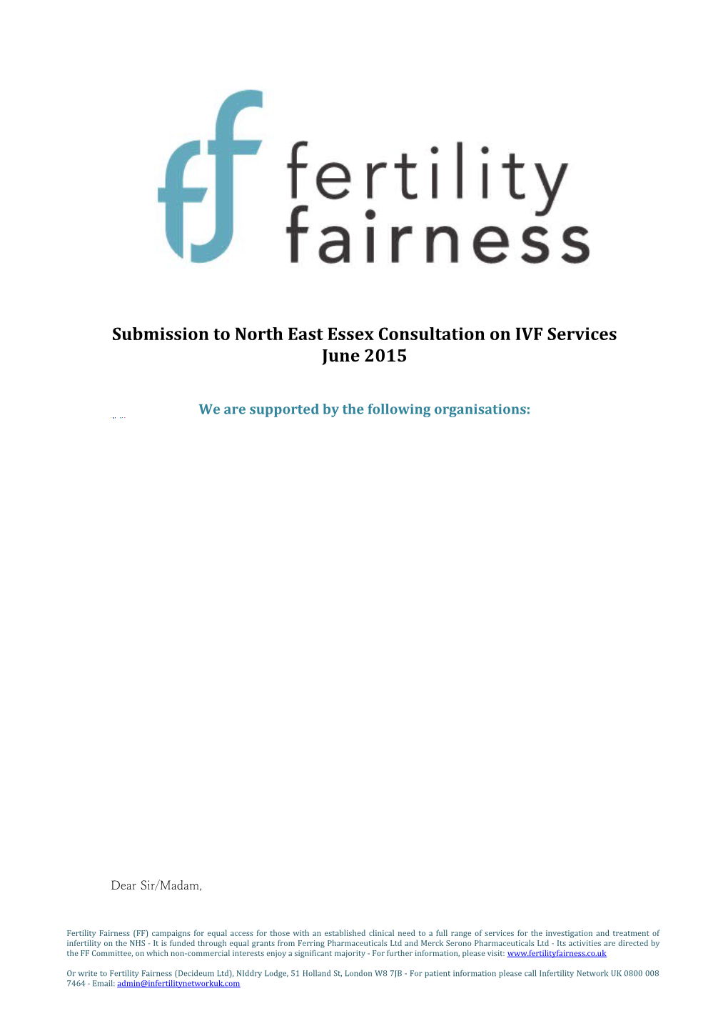 Submission to North East Essex Consultation on IVF Services
