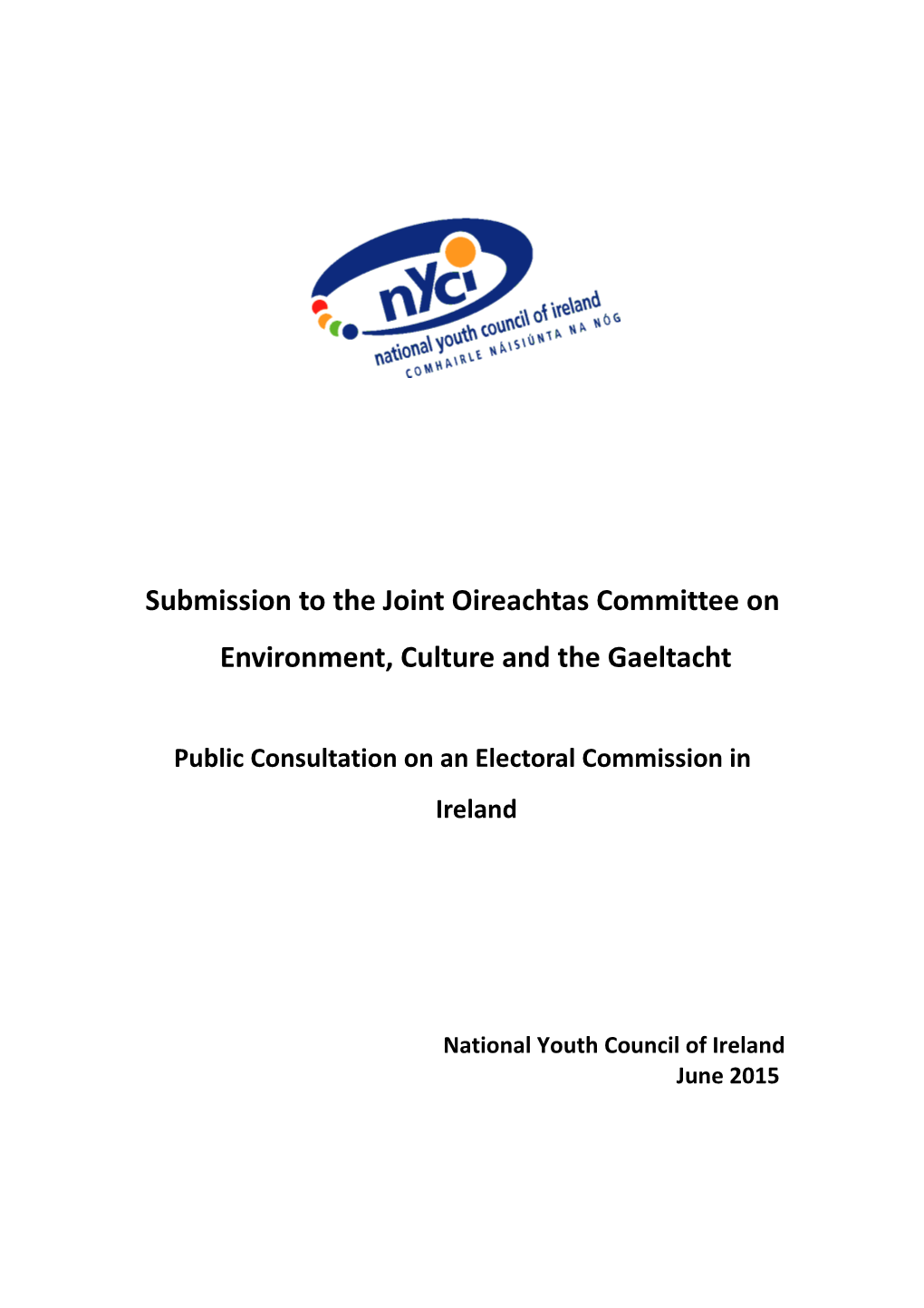 Submission to the Joint Oireachtas Committee on Environment, Culture and the Gaeltacht
