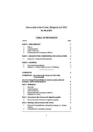 Succession to the Crown (Request) Act 2013