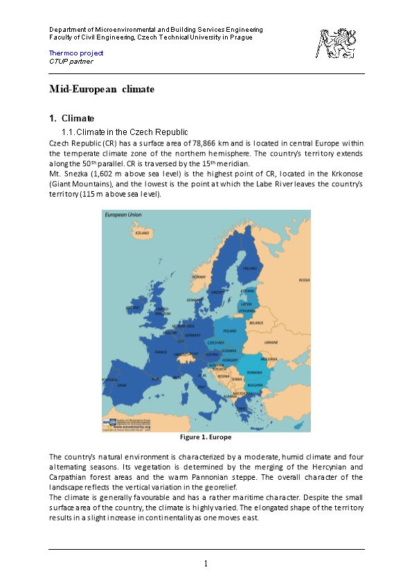 Summary Report Mid-European Climate