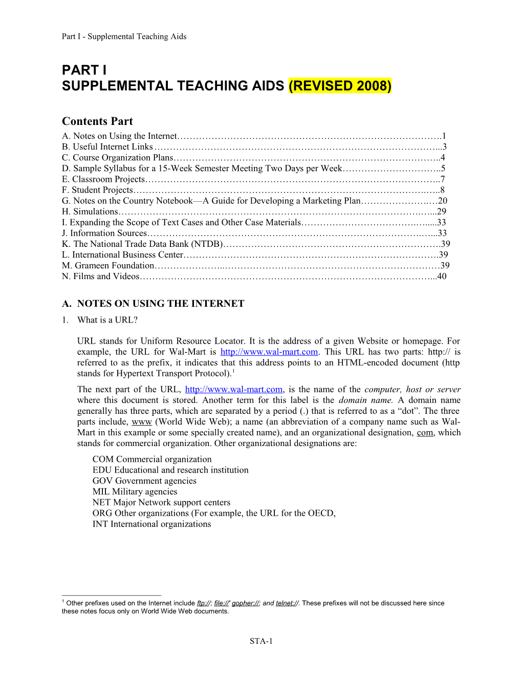 SUPPLEMENTAL Teaching AIDS(REVISED 2008)