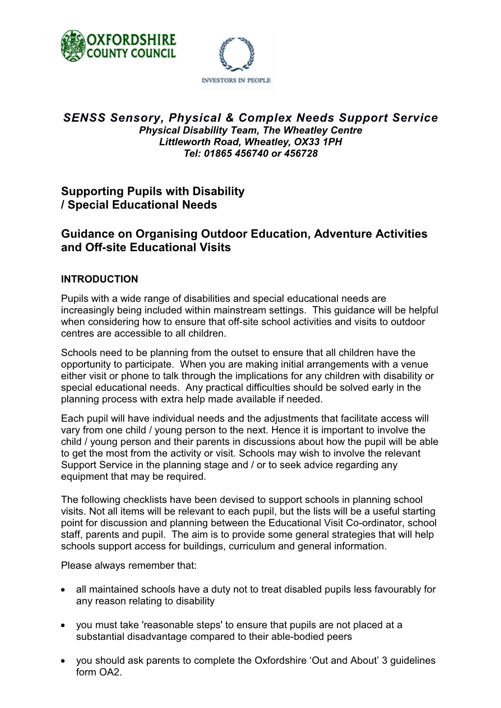 Supporting Pupils with Disability