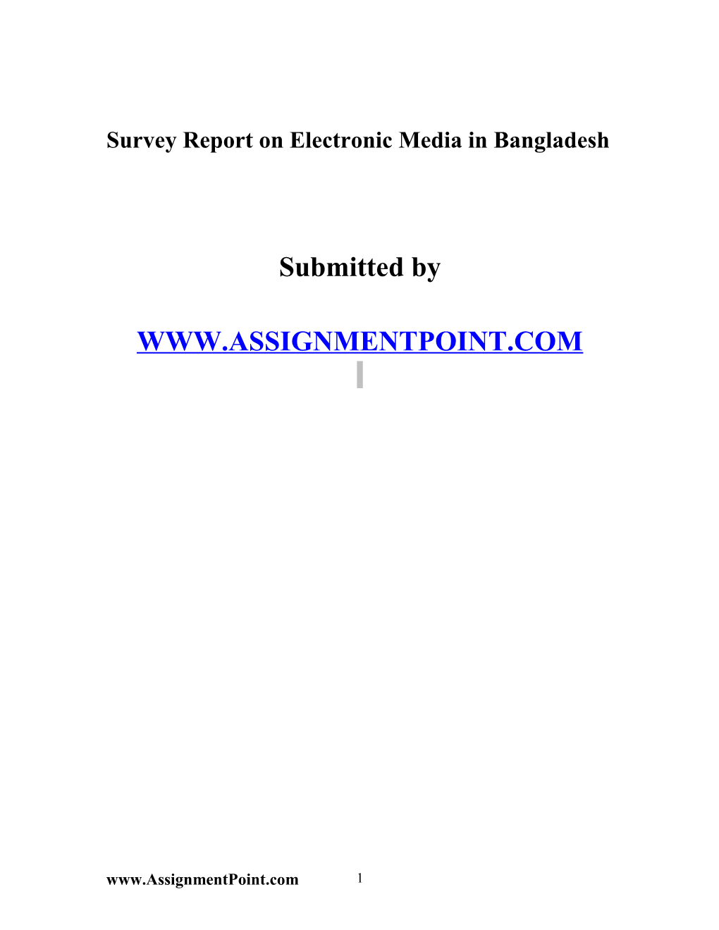 Survey Report on Electronic Media in Bangladesh