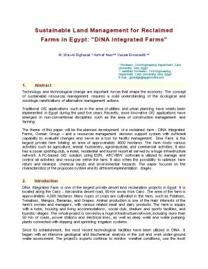Sustainable Land Management for Agricultural Reclaimed Farms in Egypt DINA Integrated Farms