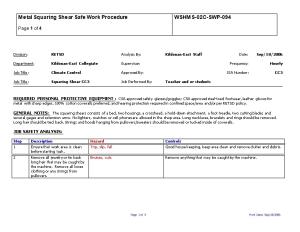 SWP-094 Metal Squaring Shear Safe Work Procedure