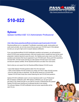 Sybase Certified ASE 12.5 Administrator Professional