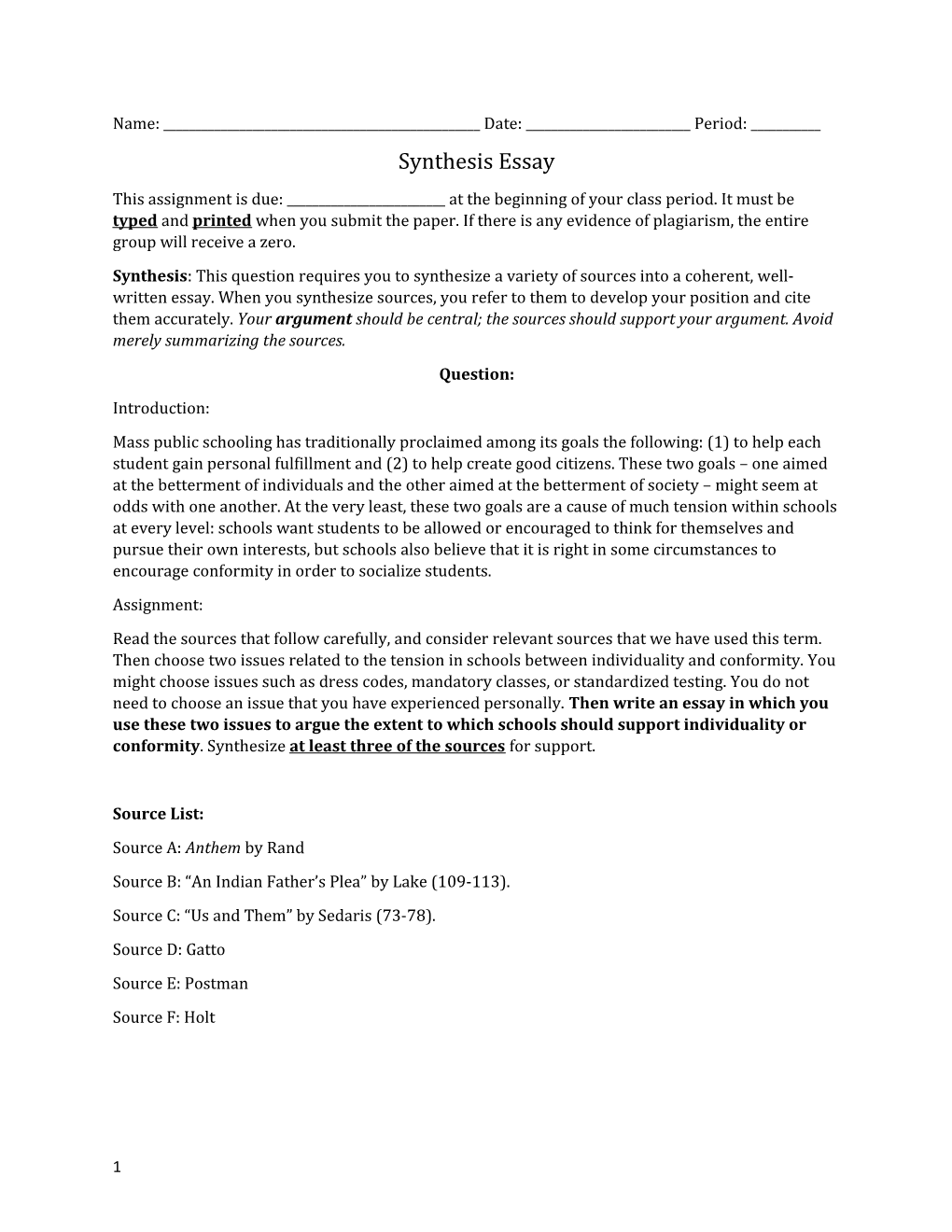 Example of synthesis paper picture