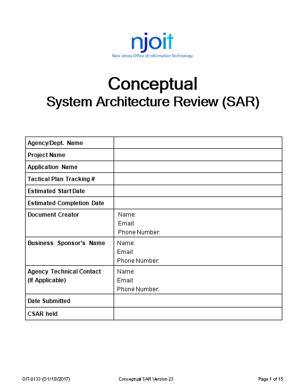 System Architecture Review (SAR)