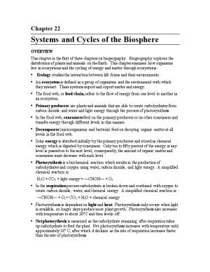 Systems and Cycles of the Biosphere