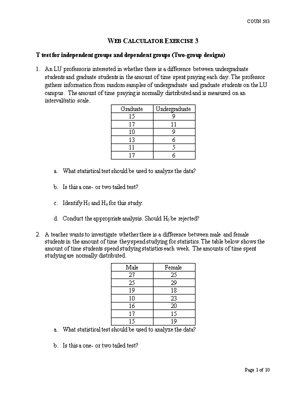 T Test for Independent Groups and Dependent Groups (Two-Group Designs)