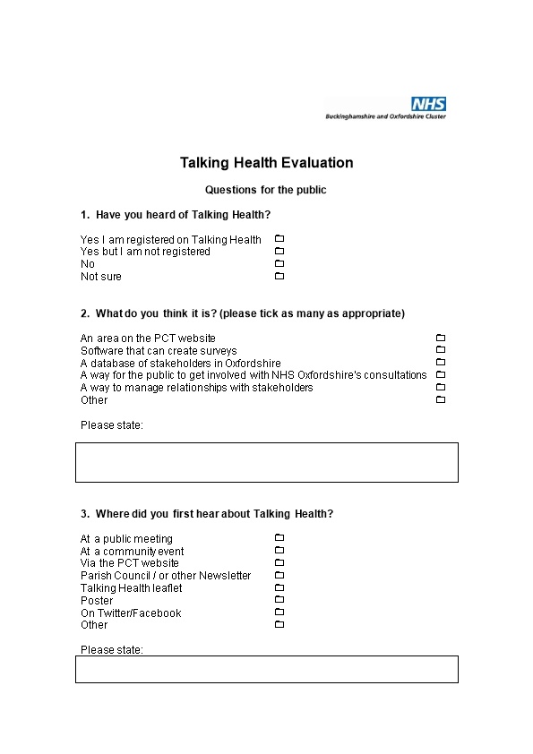 Talking Health Evaluation