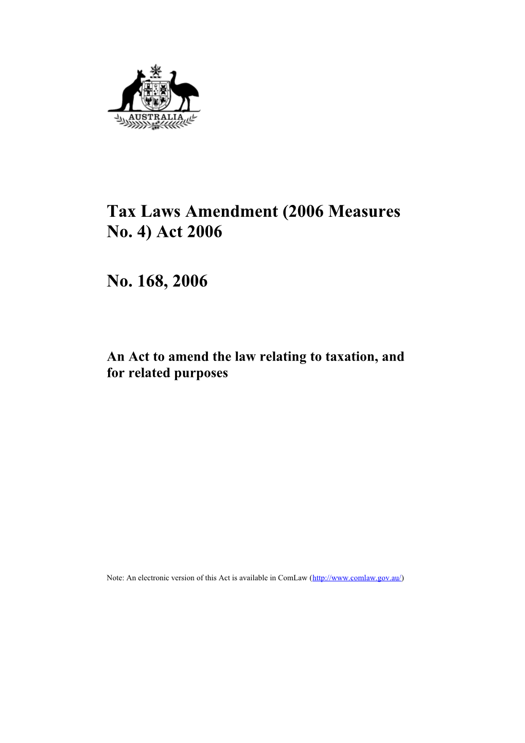 Tax Laws Amendment (2006 Measures No.4) Act 2006