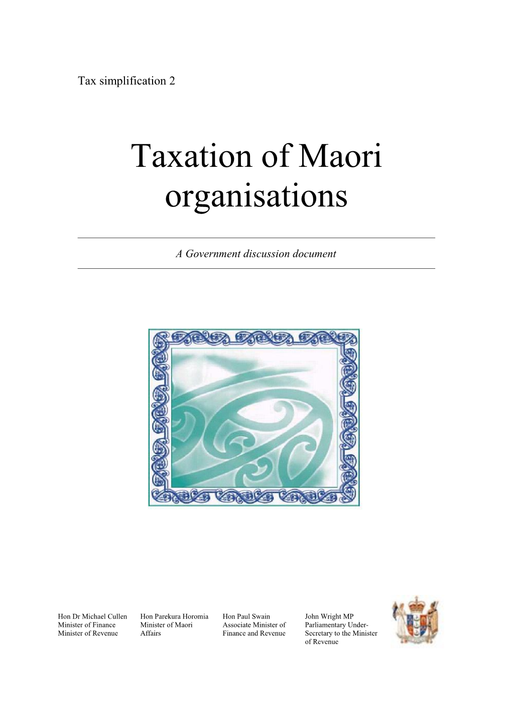 Taxation of Maori Organisations