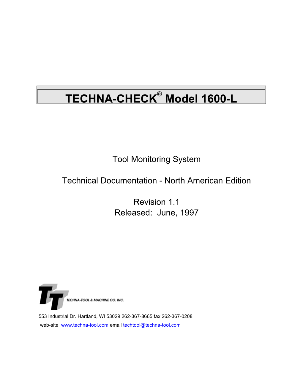Techna-Check 1600 Manual