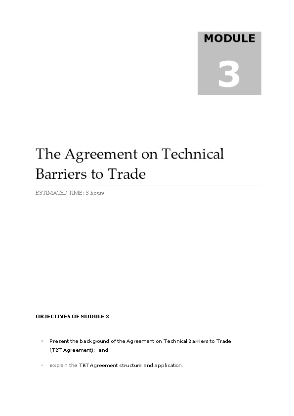 Technical Barriers to Trade in the WTO