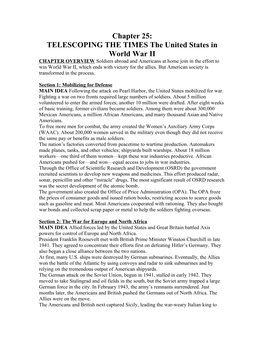 TELESCOPING the TIMES the United States in World War II