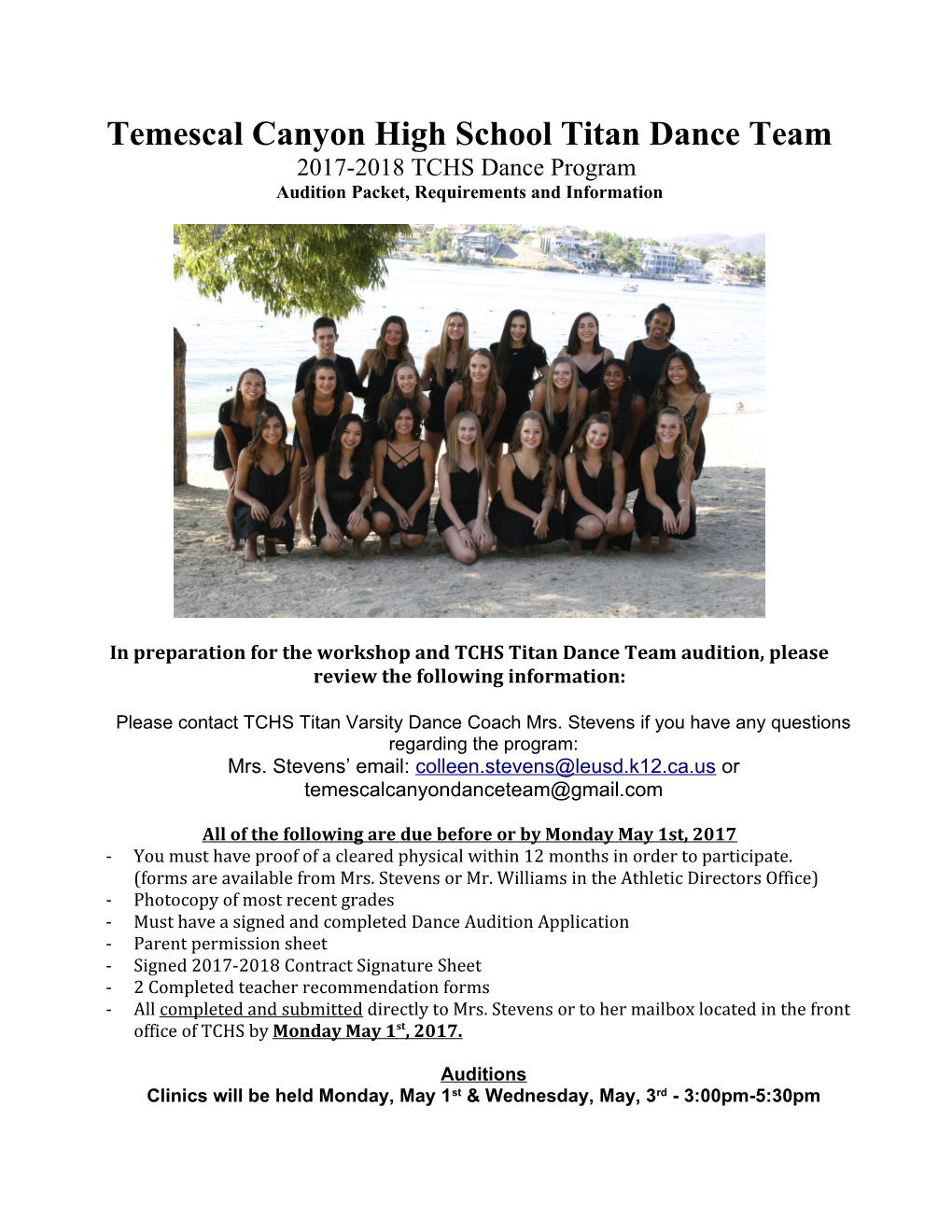 Temescal Canyon High School Titan Dance Team