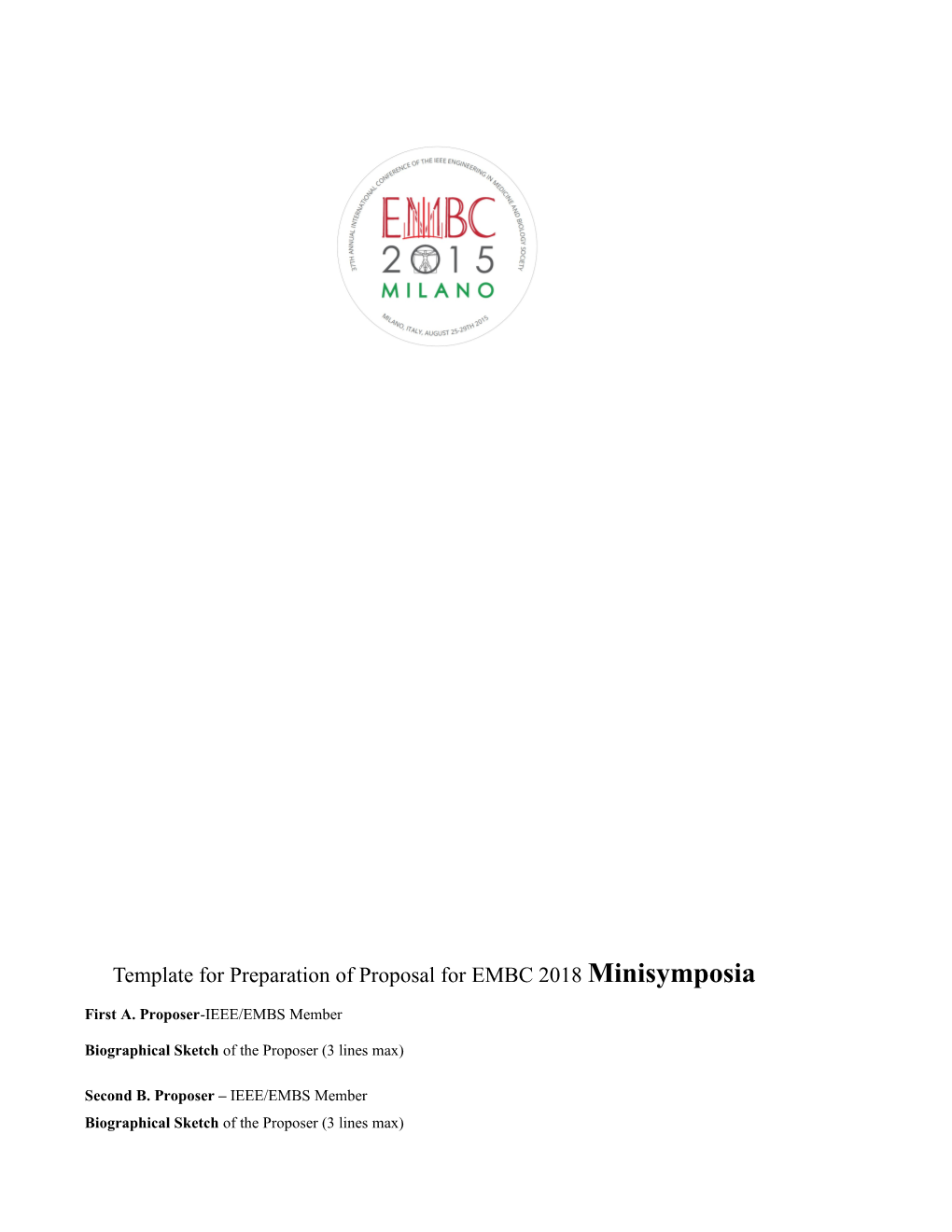 Template for Preparation of Proposal for EMBC 2018Minisymposia