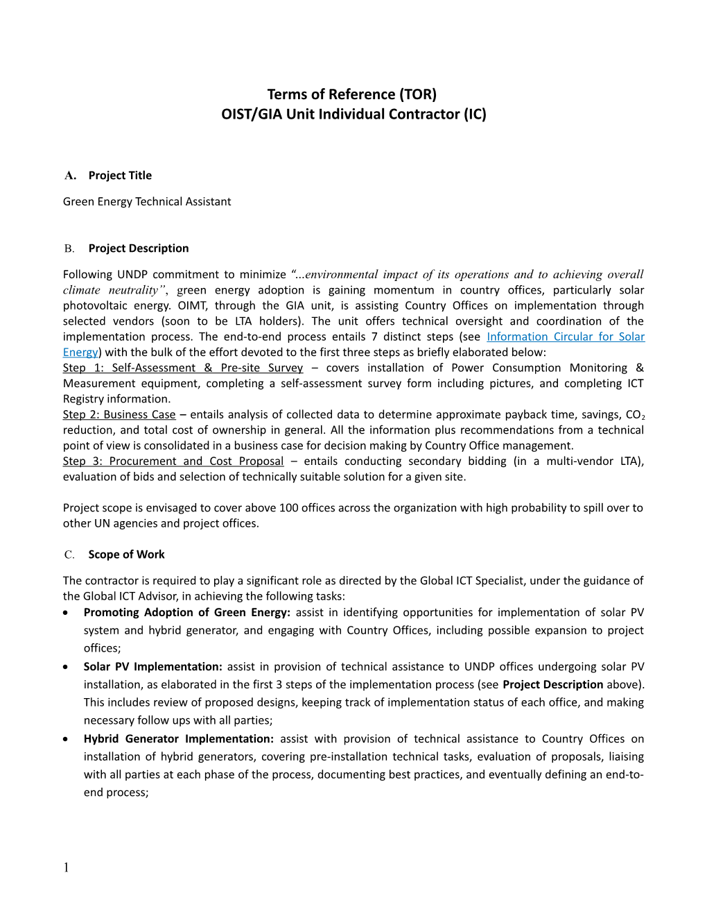 Template - Guide in Writing a TOR for IC