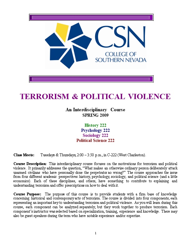 Terrorism & Political Violence