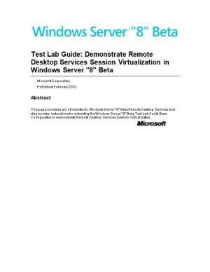 Test Lab Guide: Demonstrate Remote Desktop Services Session Virtualization in Windows