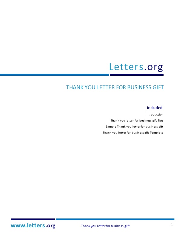 Thank You Letter for Business Gift