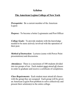 The Americanlegioncollege of New York