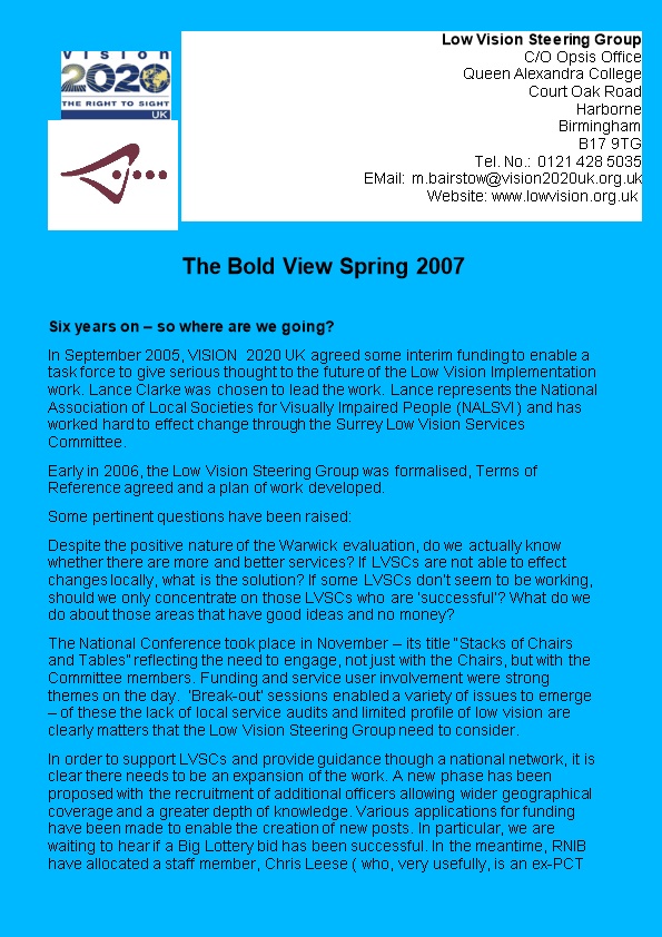 The Bold View Spring 2007