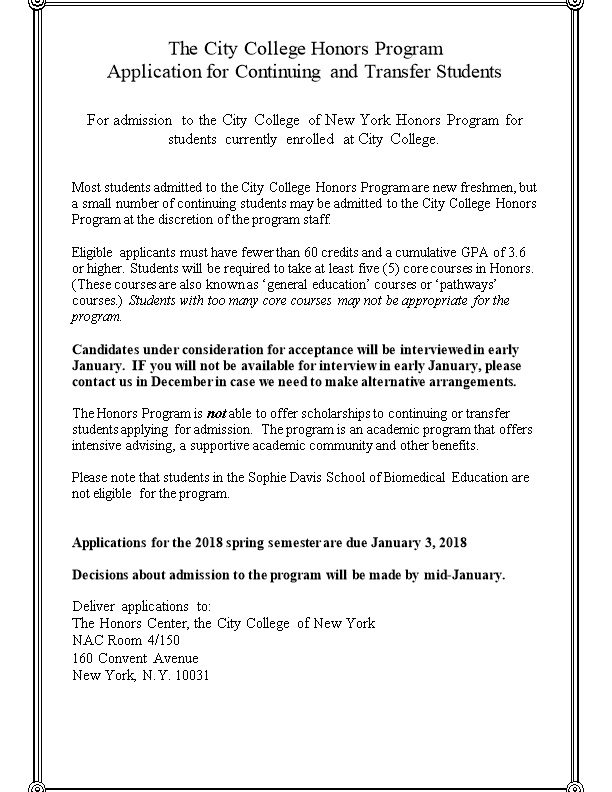 The City College Honors Program