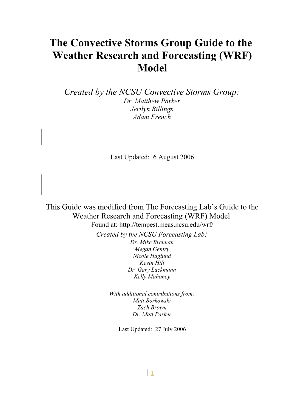 The Convective Storms Group Guide to The