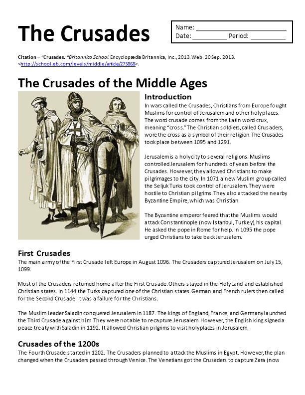 The Crusades of the Middle Ages