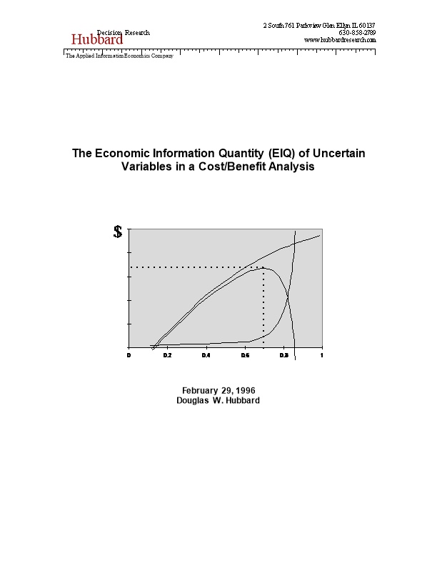 The Economic Information Quantity (EIQ) of Uncertain Variables in a Cost/Benefit Analysis