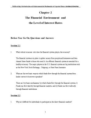 The Financial Environment and the Level of Interest Rates