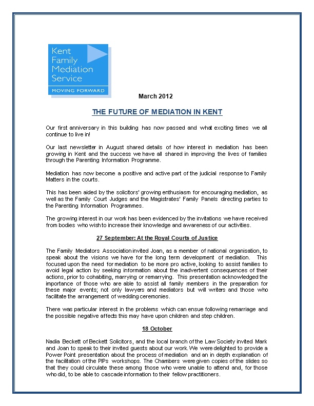 The Future of Mediation in Kent