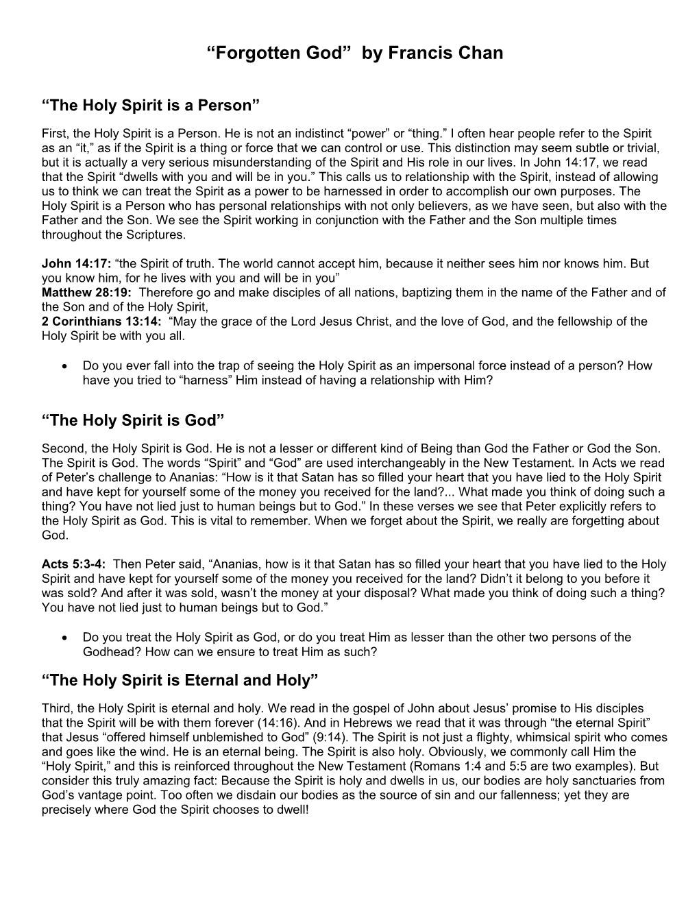 The Holy Spirit Is a Person