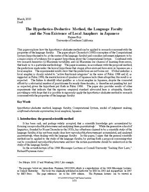 The Hypothetico-Deductive Method, the Language Faculty