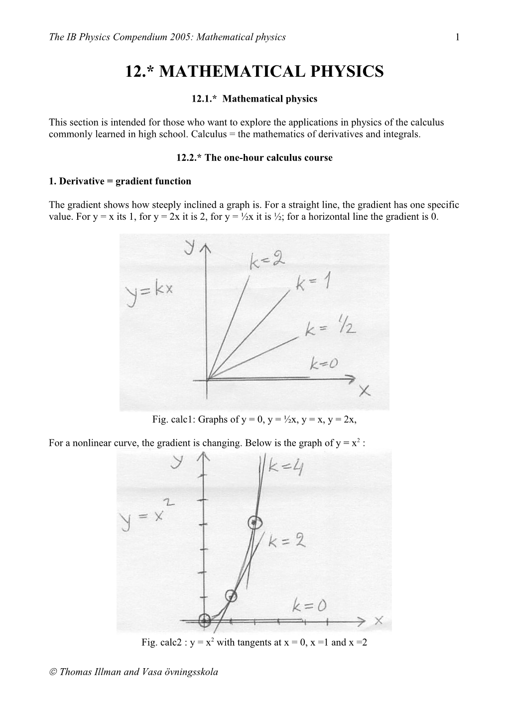 The IB Physics Compendium 2005: Mathematical Physics