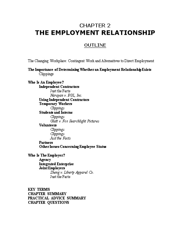 The Importance of Determining Whether an Employment Relationship Exists