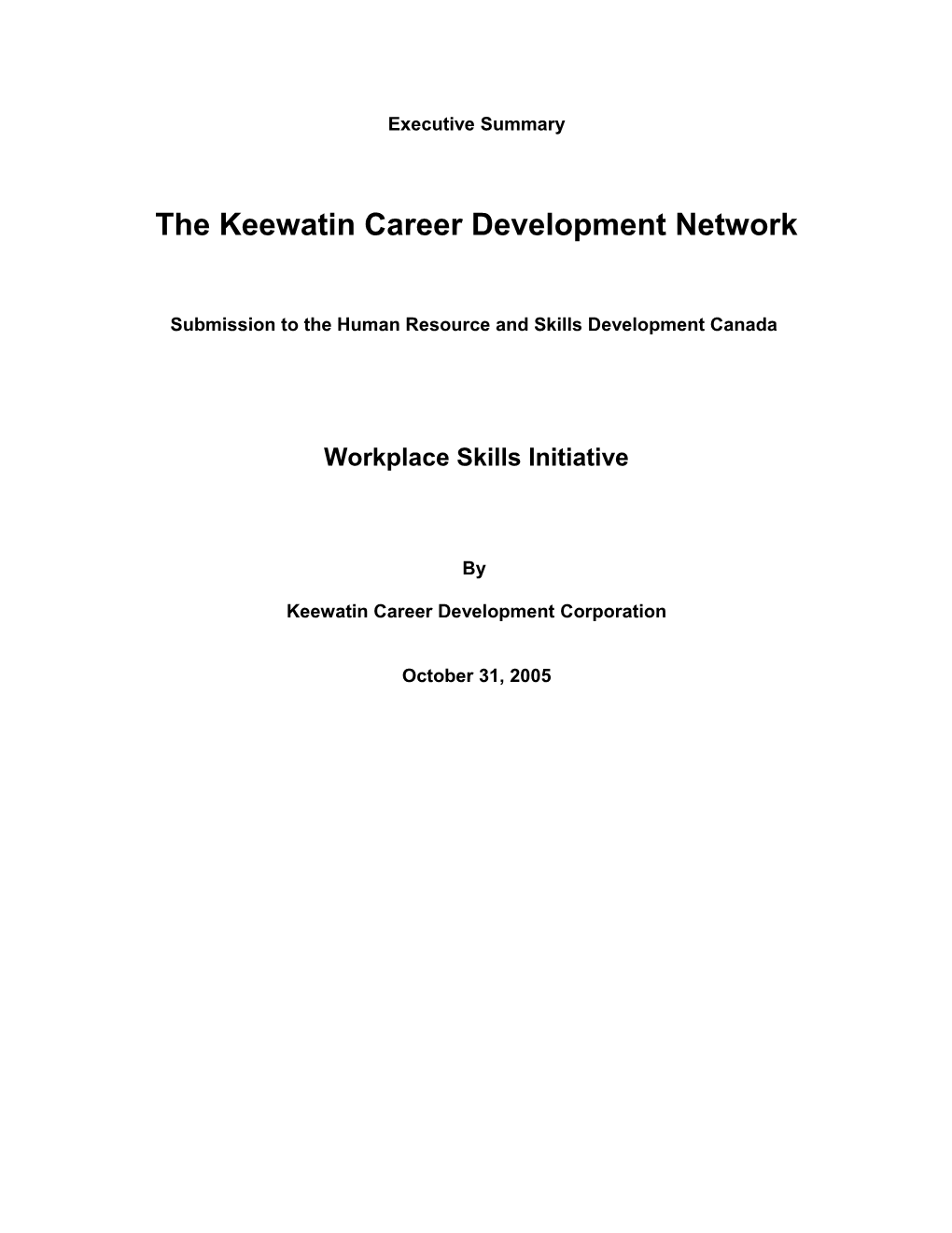 The Keewatin Career Development Network