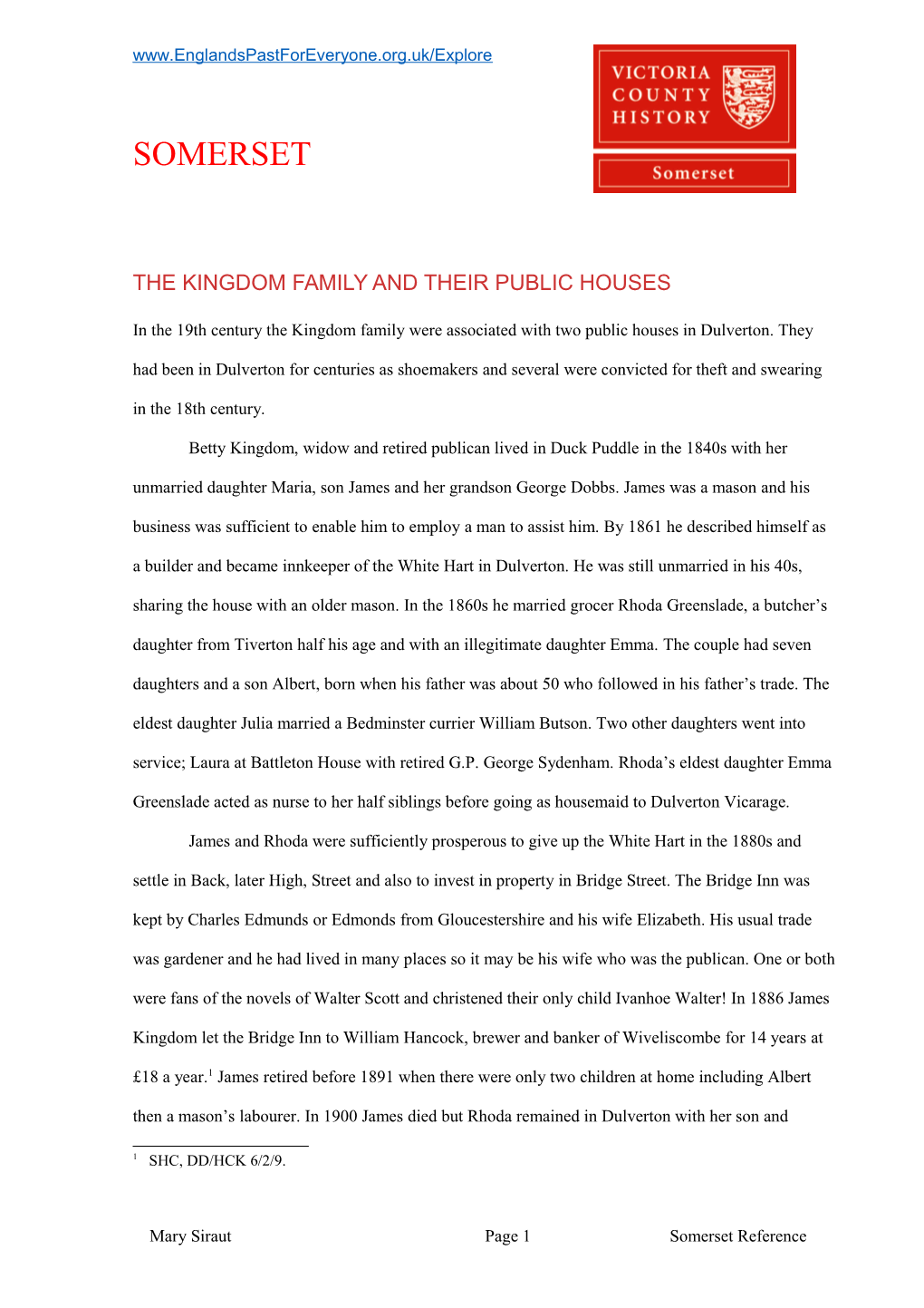 The Kingdom Family and Their Public Houses