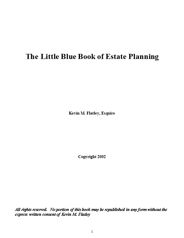 The Little Blue Book of Estate Planning