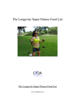 The Longevity Super Fitness Food List