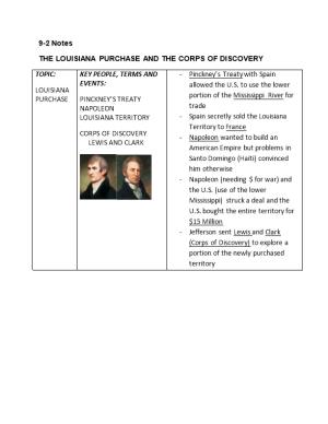 The Louisiana Purchase and the Corps of Discovery